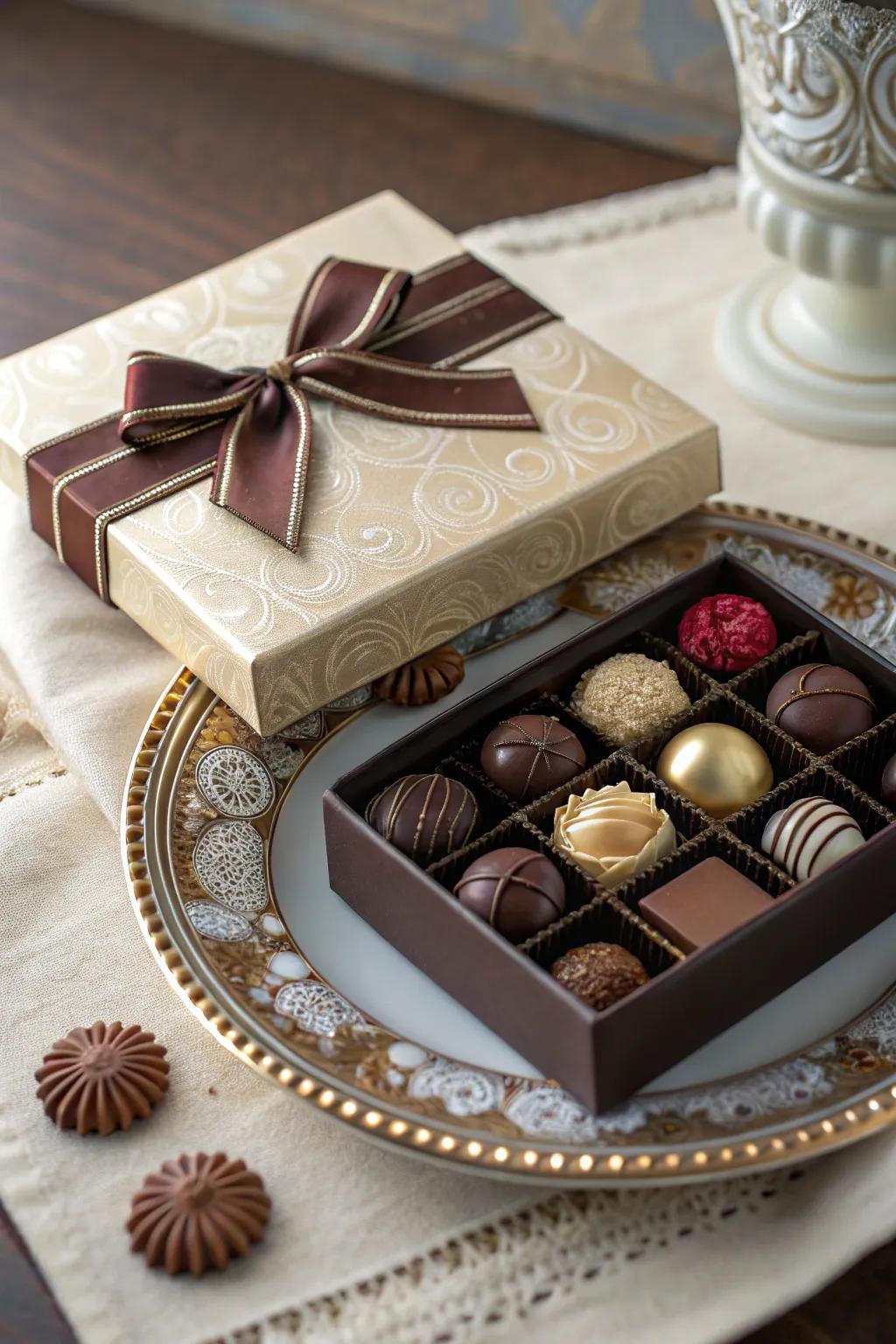An exquisite assortment of gourmet chocolates to relish.