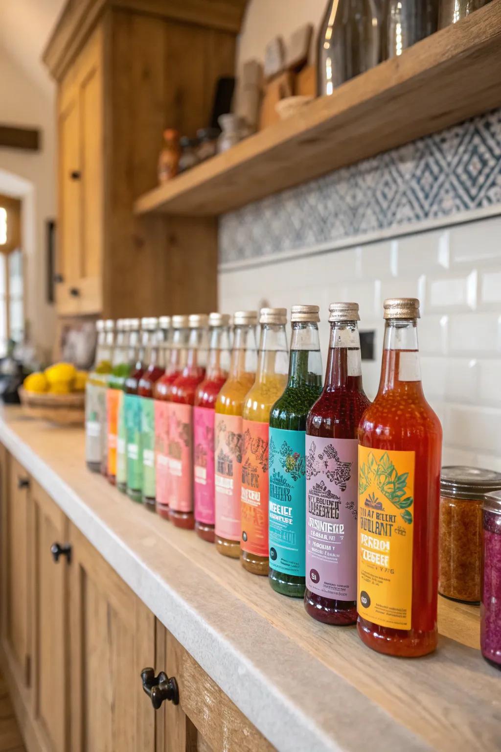 Improve drinks using specialty cocktail liquids.