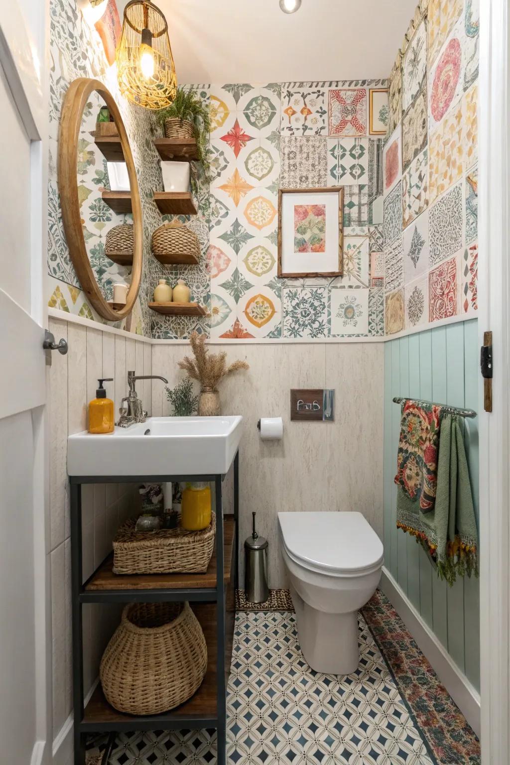 Unique pattern combinations lead to eclectic designs.