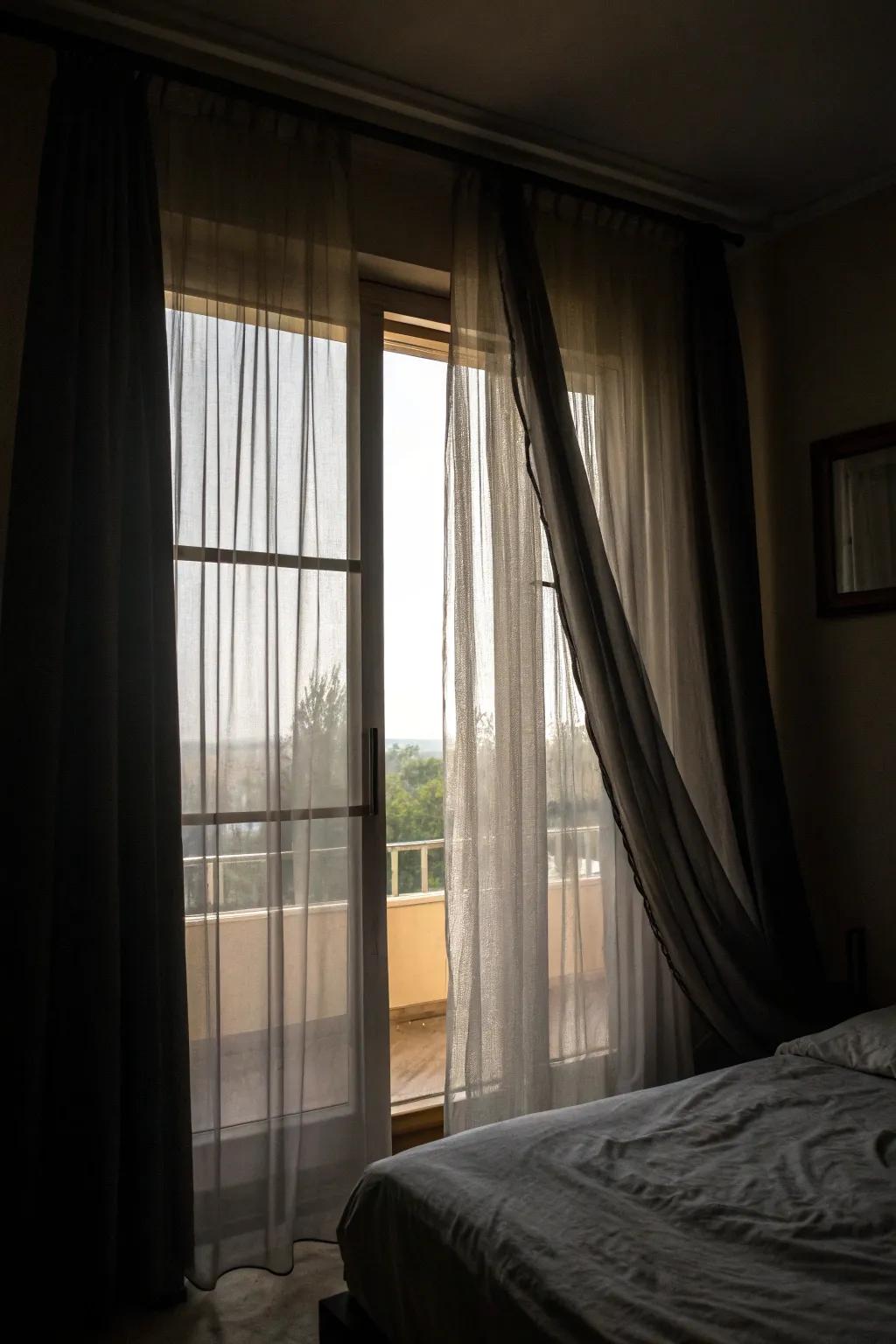 Black shades can transform an area through their mysterious allure.