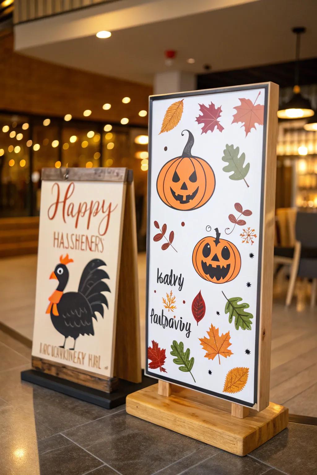 A versatile reversible sign for dual-season decor.
