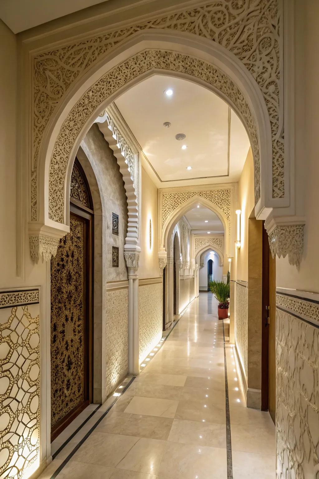 Highlighting architectural features brings character to your hallway.
