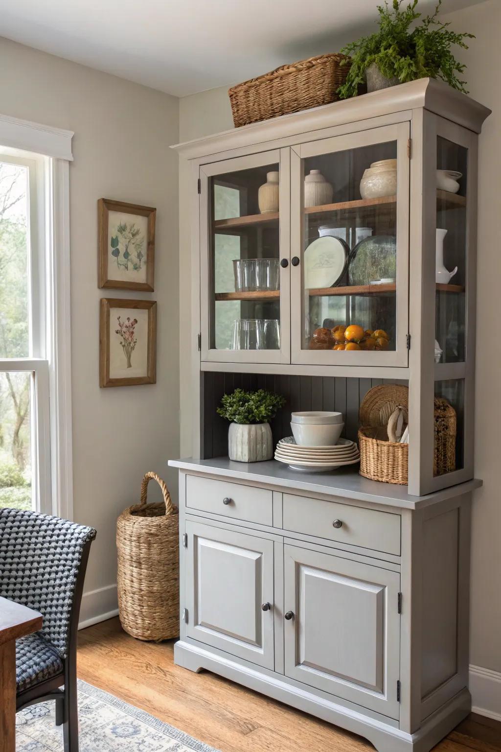 A harmonious combination of symmetry and asymmetry on this hutch.