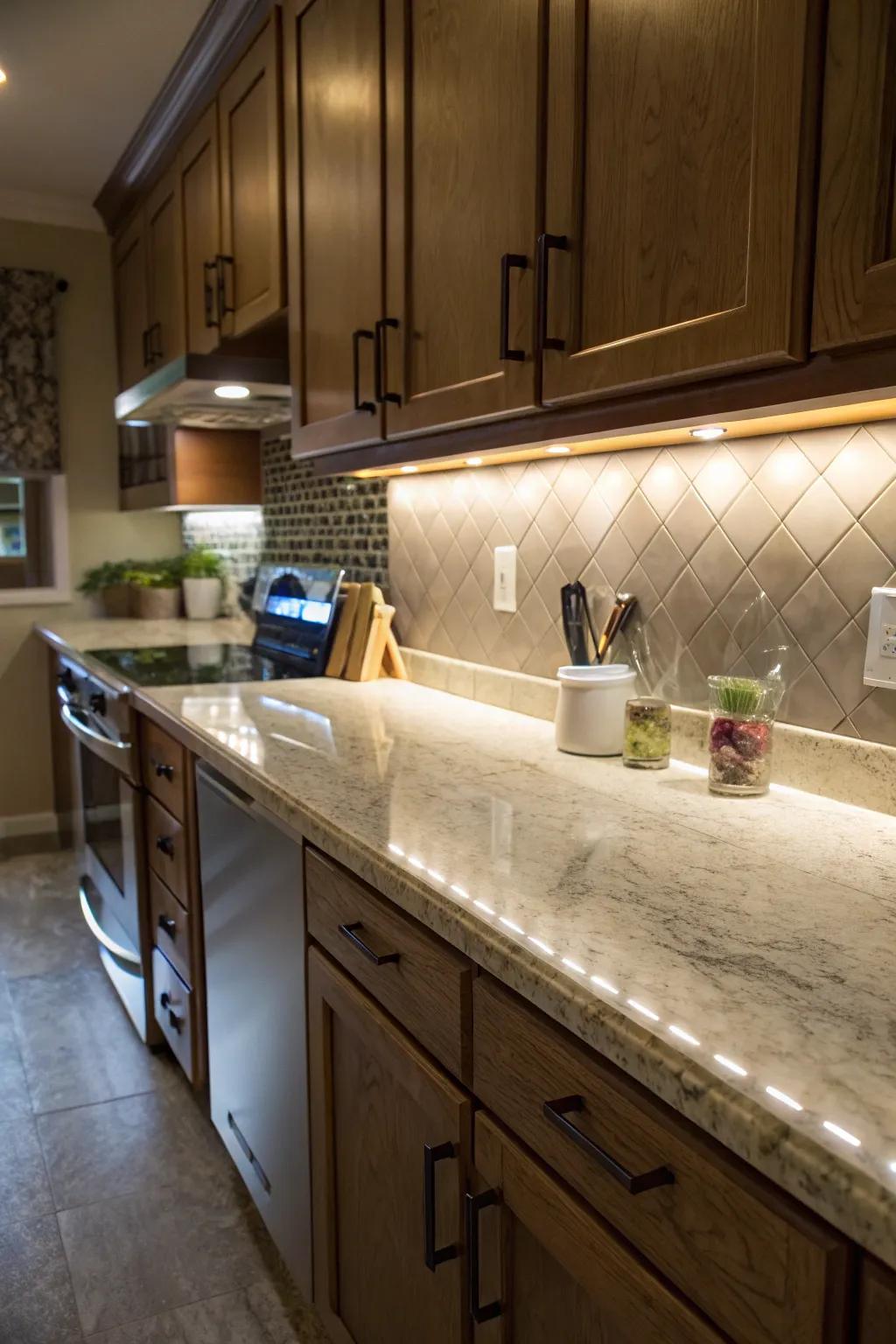 Deliberate illumination enhances the allure of surface panels.