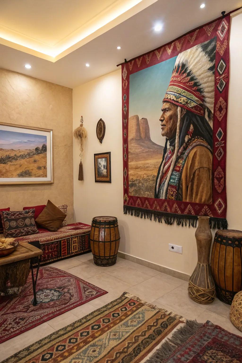 Artistic homage links your area to your heritage and adventures.