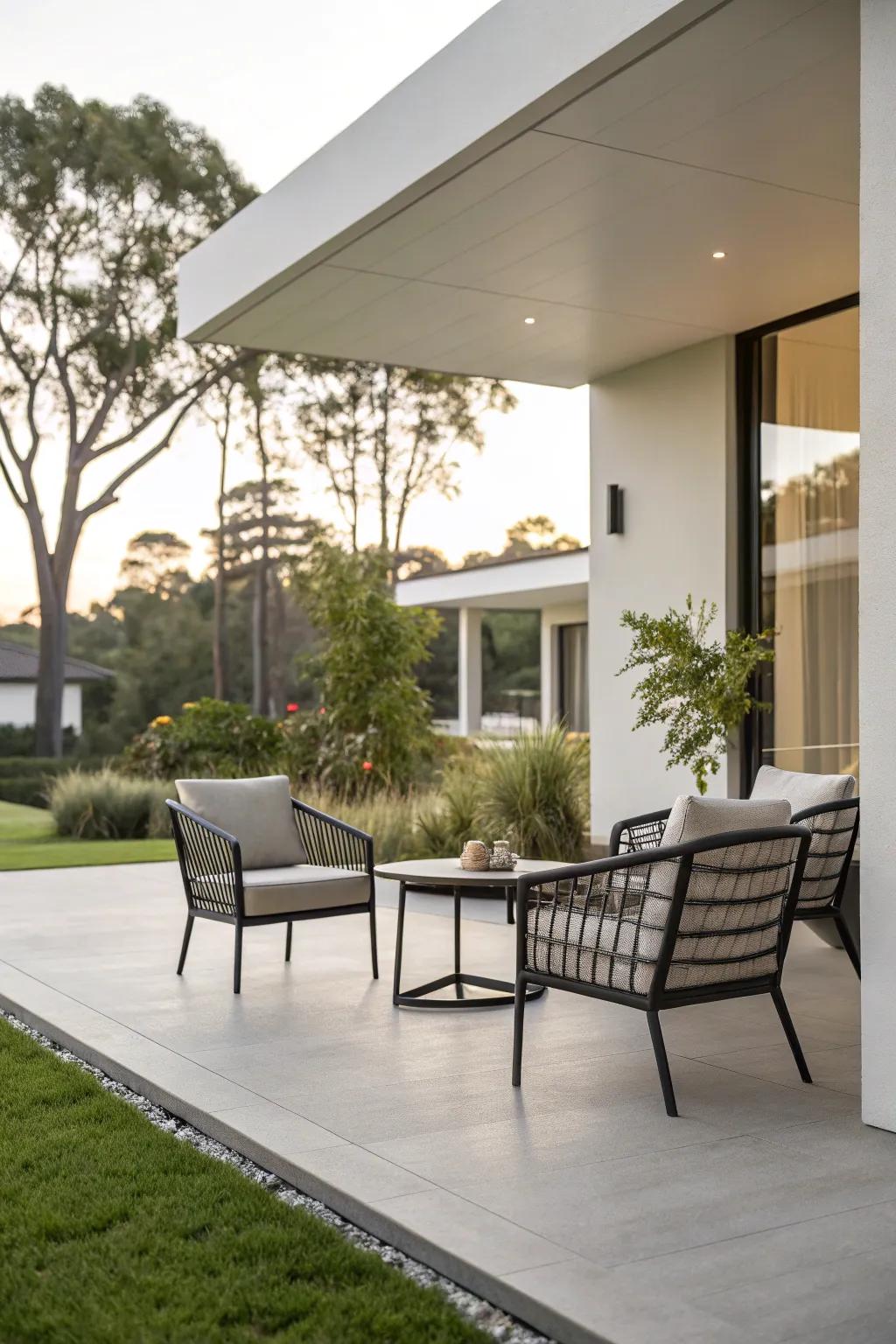 A streamlined and modern patio design.