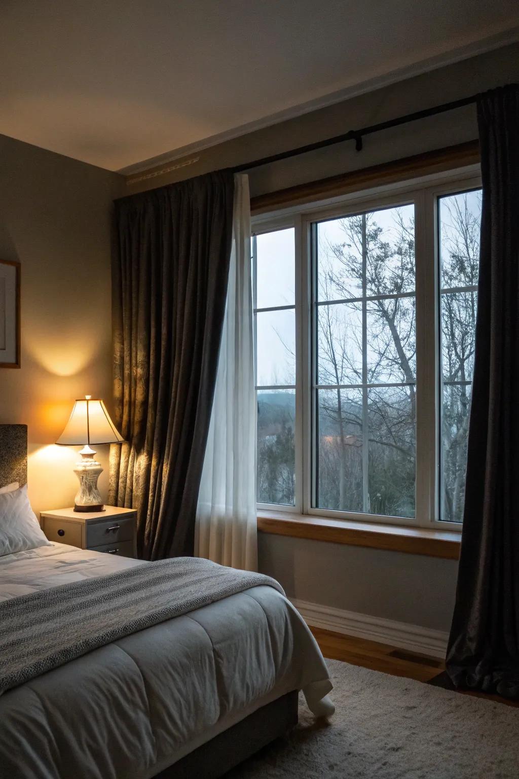 Blackout curtains ensure ultimate solitude.