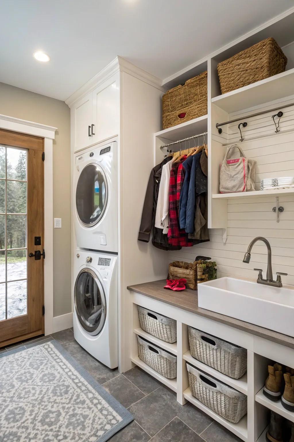Smoothly combine the features of the laundry room and mudroom.
