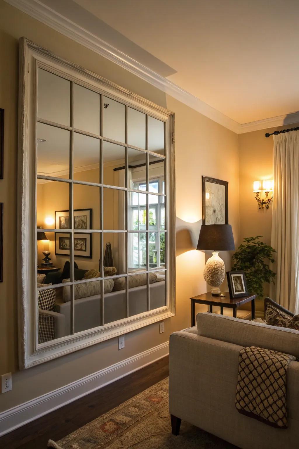 Window-style reflectors infuse brightness and visual space.