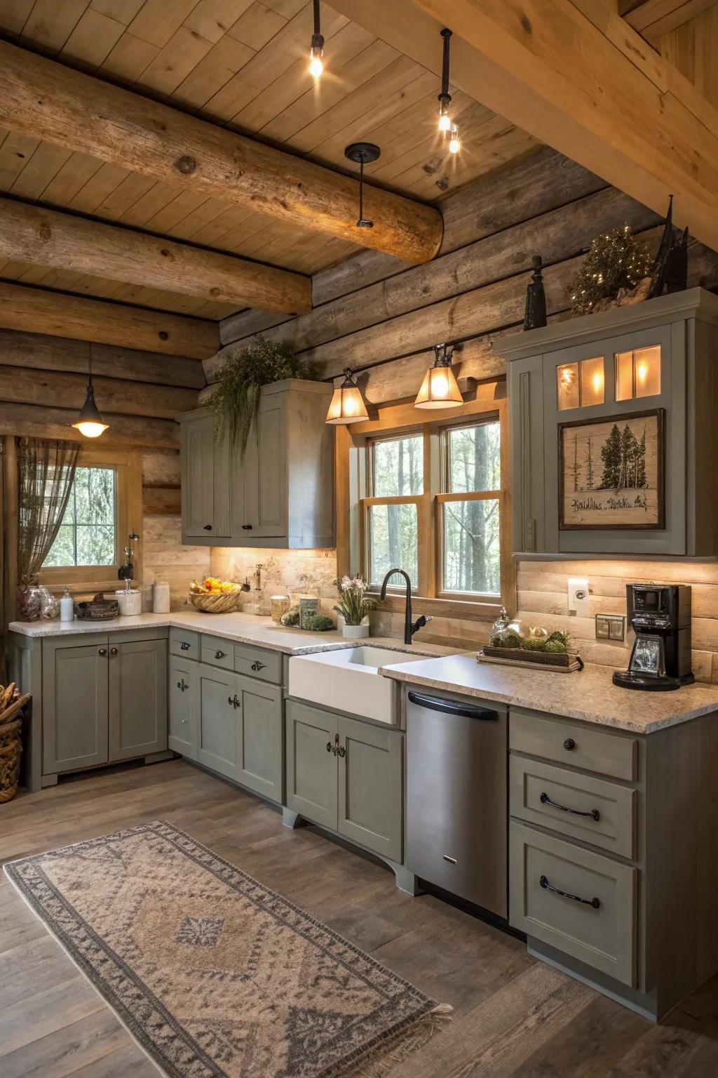 Soft color touches add a personal feel to this cozy kitchen, making it more inviting.