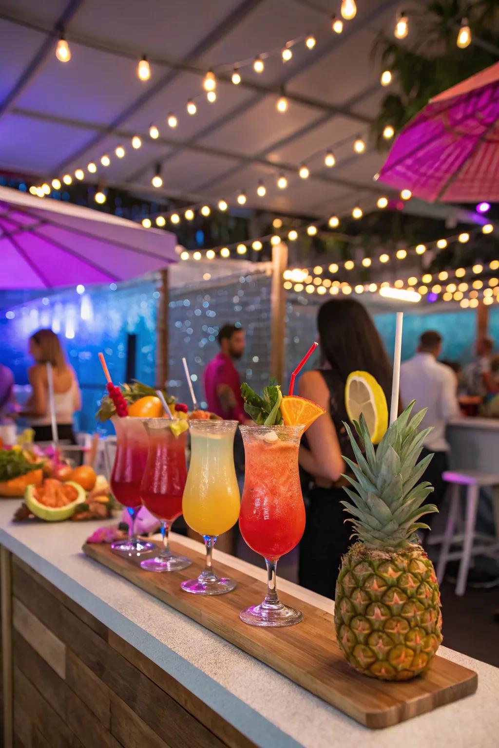 A craft-your-own Hurricane cocktail bar injects flavor and enjoyment into the evening