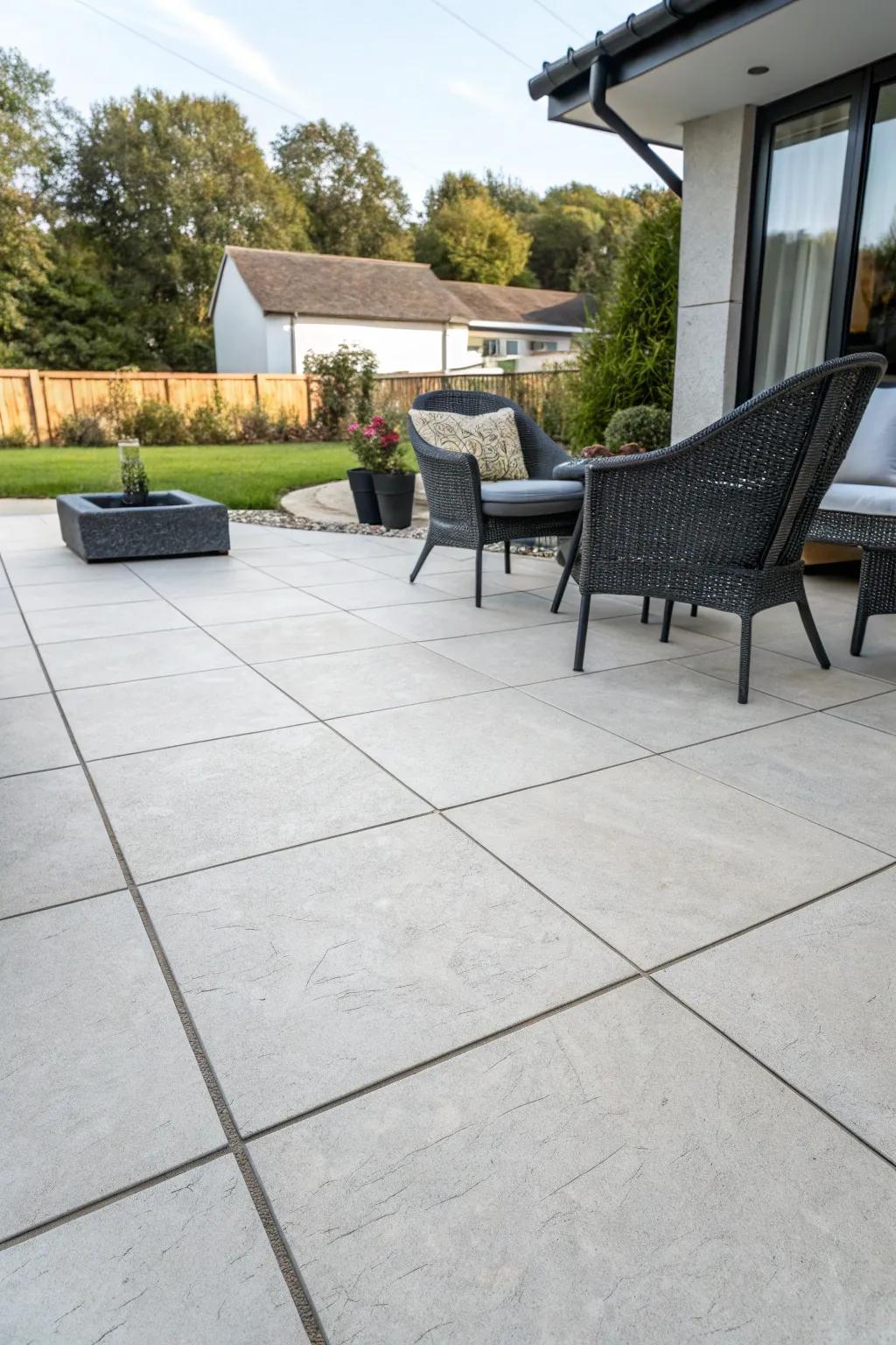 Porcelain tiles provide durability and versatile style.