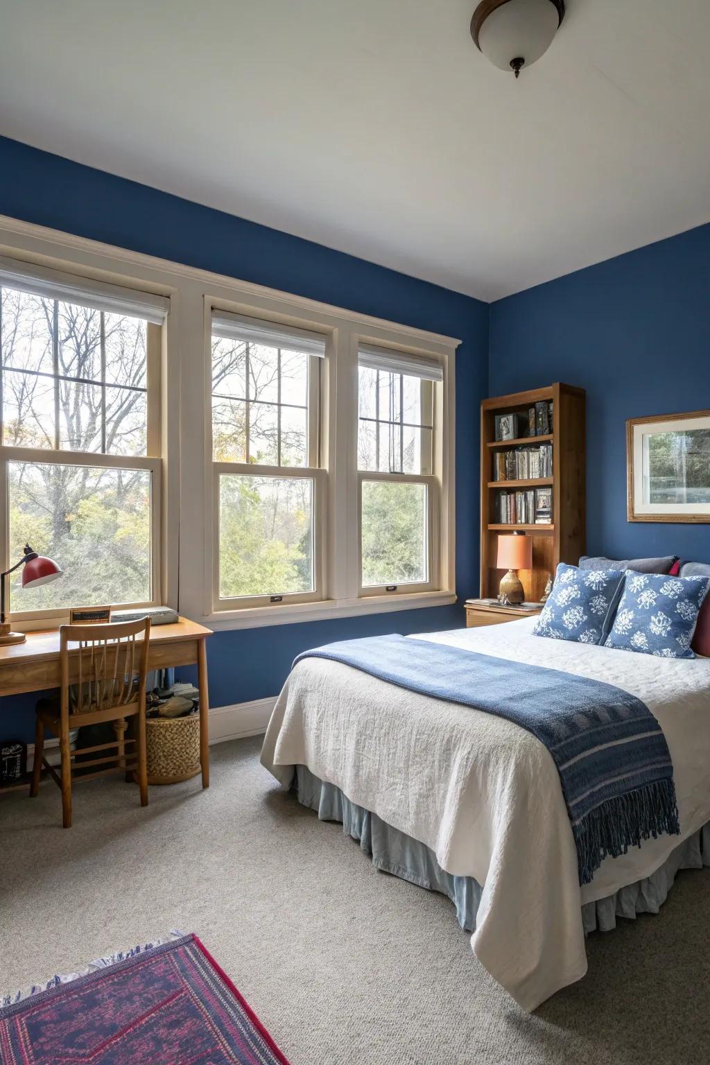 Natural illumination enhances the depth and mood of the sapphire theme.