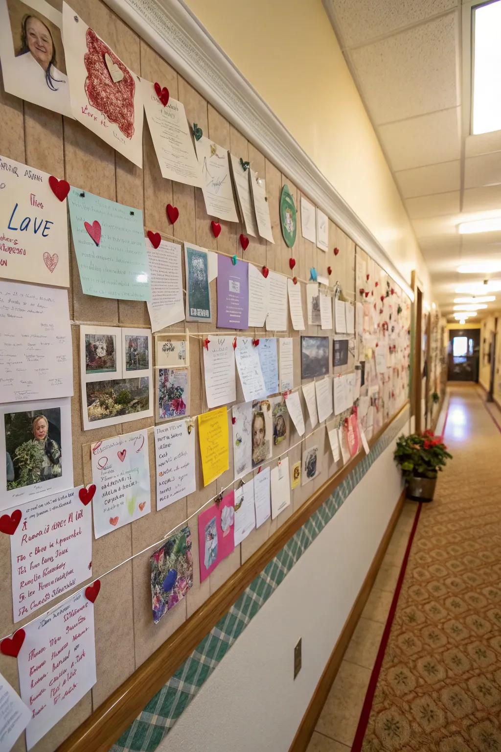 An interactive affection display showcasing residents' messages and artwork.