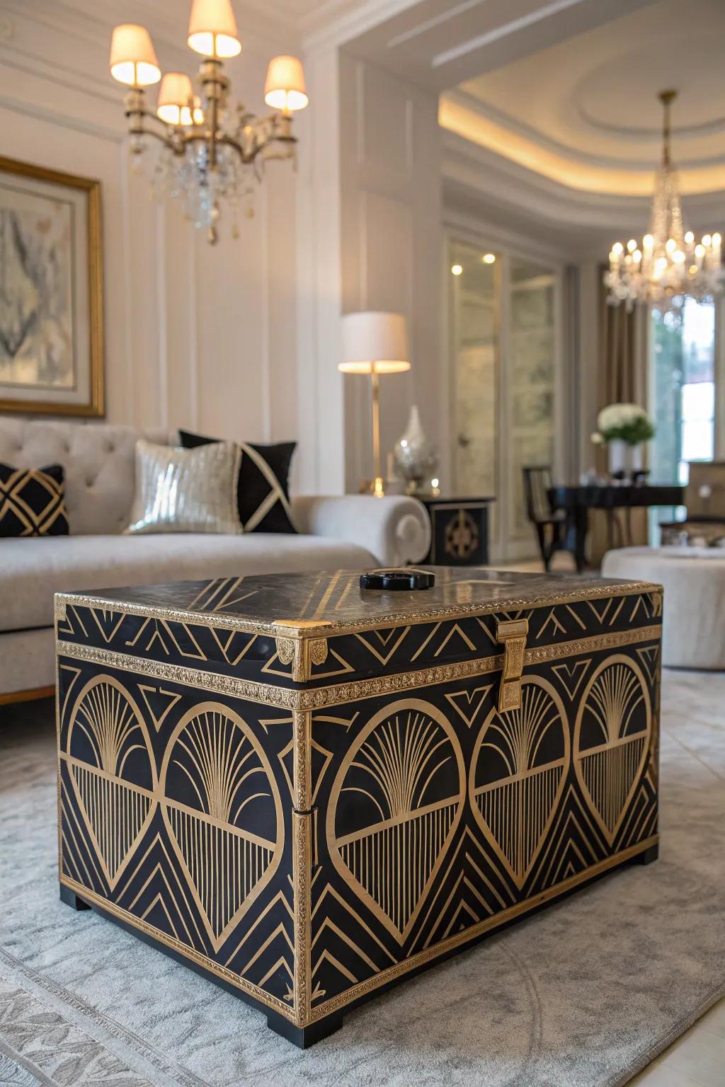 Elegant Style allure with geometric gilded patterns.