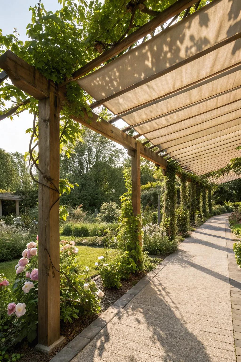 Sun shades offer both privacy and sun protection.