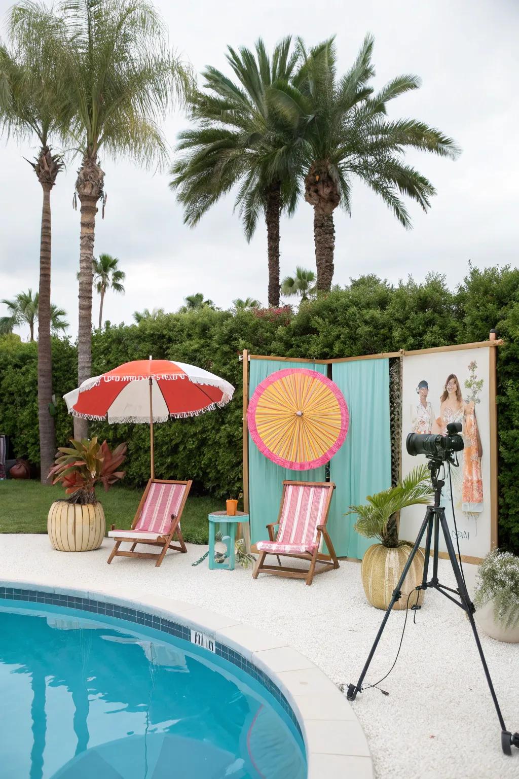 A subject-related scenic element by the pool, flawless for photographic opportunities.