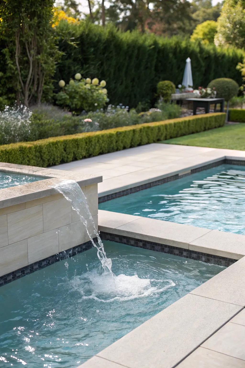 Water features bring that luxury touch to any pool.