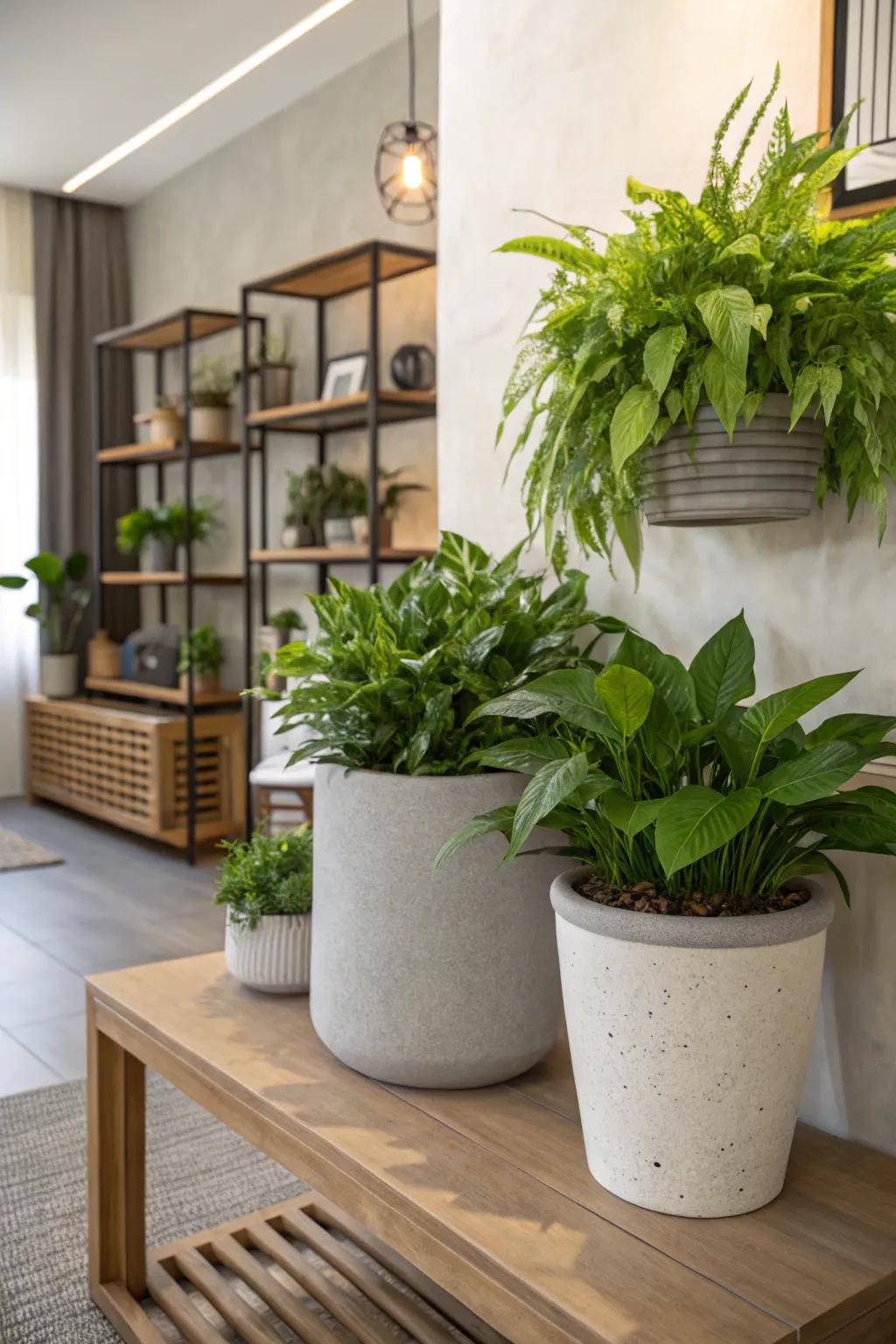 Verdant foliage breathes life and freshness into your room.
