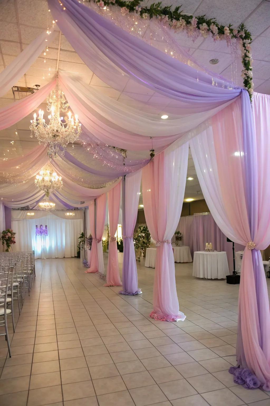 Stylish drape enhances the luxury and style of the event.
