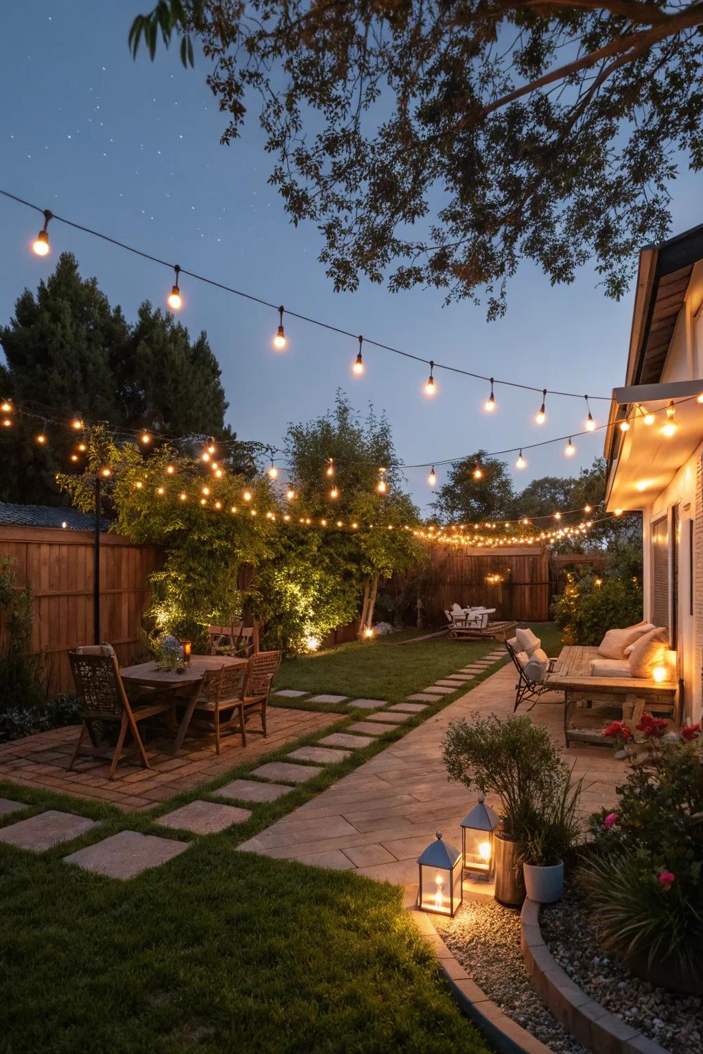 Ambient lighting elevates the mood and usability of your backyard.