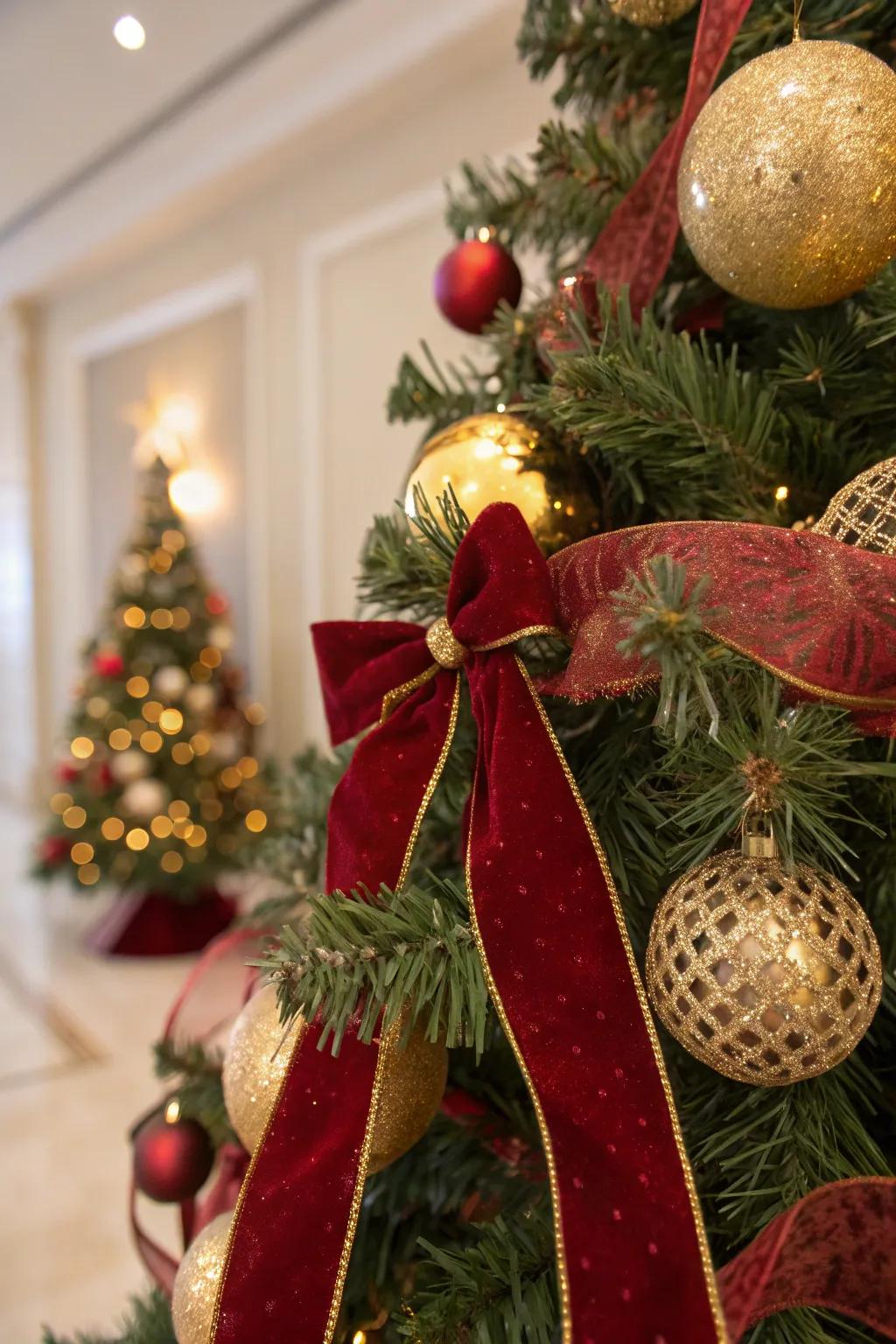 Mixing textures adds depth and interest to the tree.