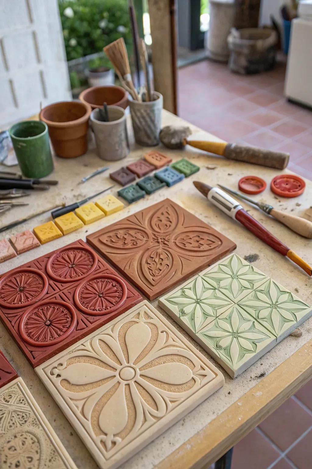 DIY relief tiles empower individualized and inventive home design.