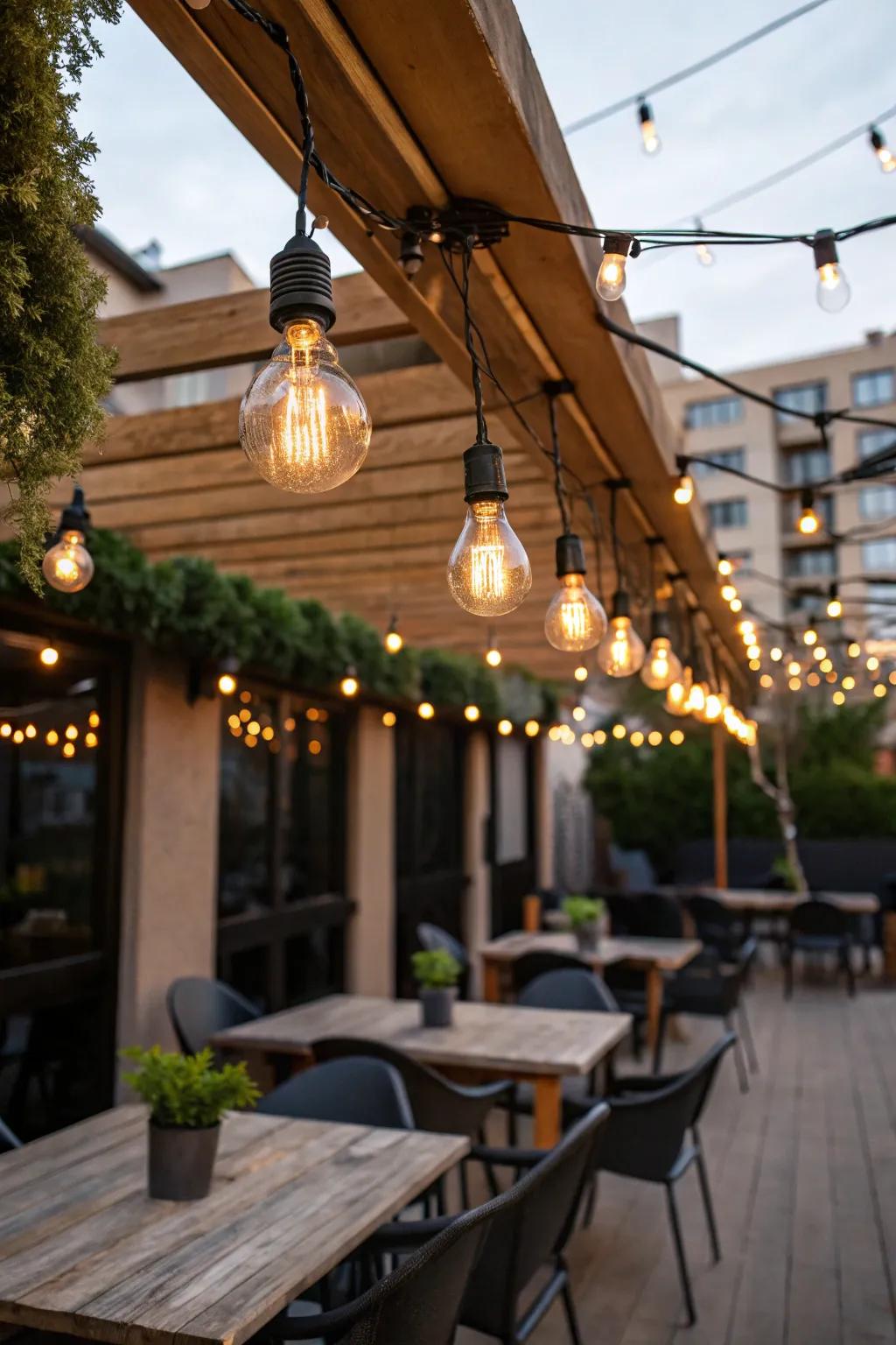 Time honored bulbs offer a nostalgic and welcoming glow.