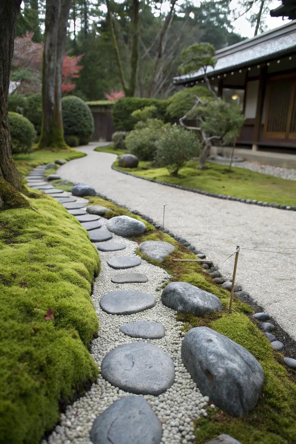 Embrace serenity with a zen-inspired stone route.