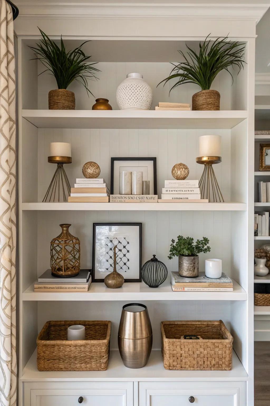 A balanced display conveys order and harmony.