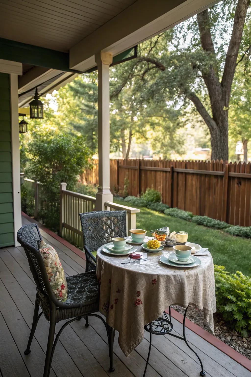 An inviting al fresco dining layout on the veranda.