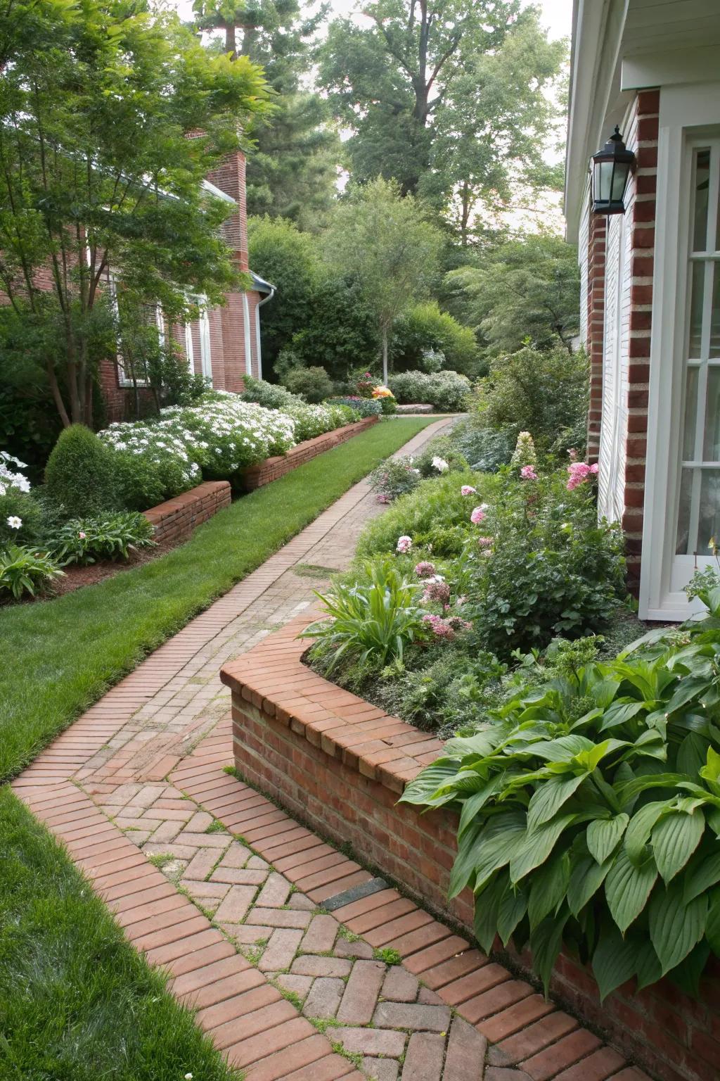 Imaginative bordering infuses structure and flair into your side yard.