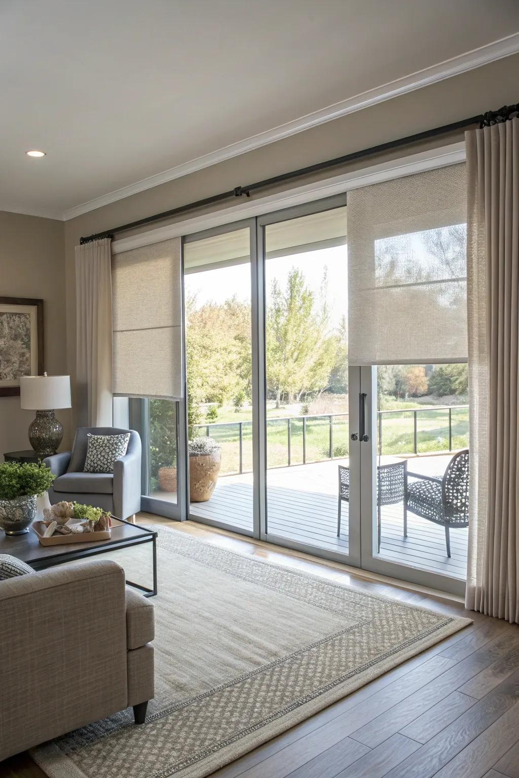 Screen track blinds ensure a stylish and practical safeguard.