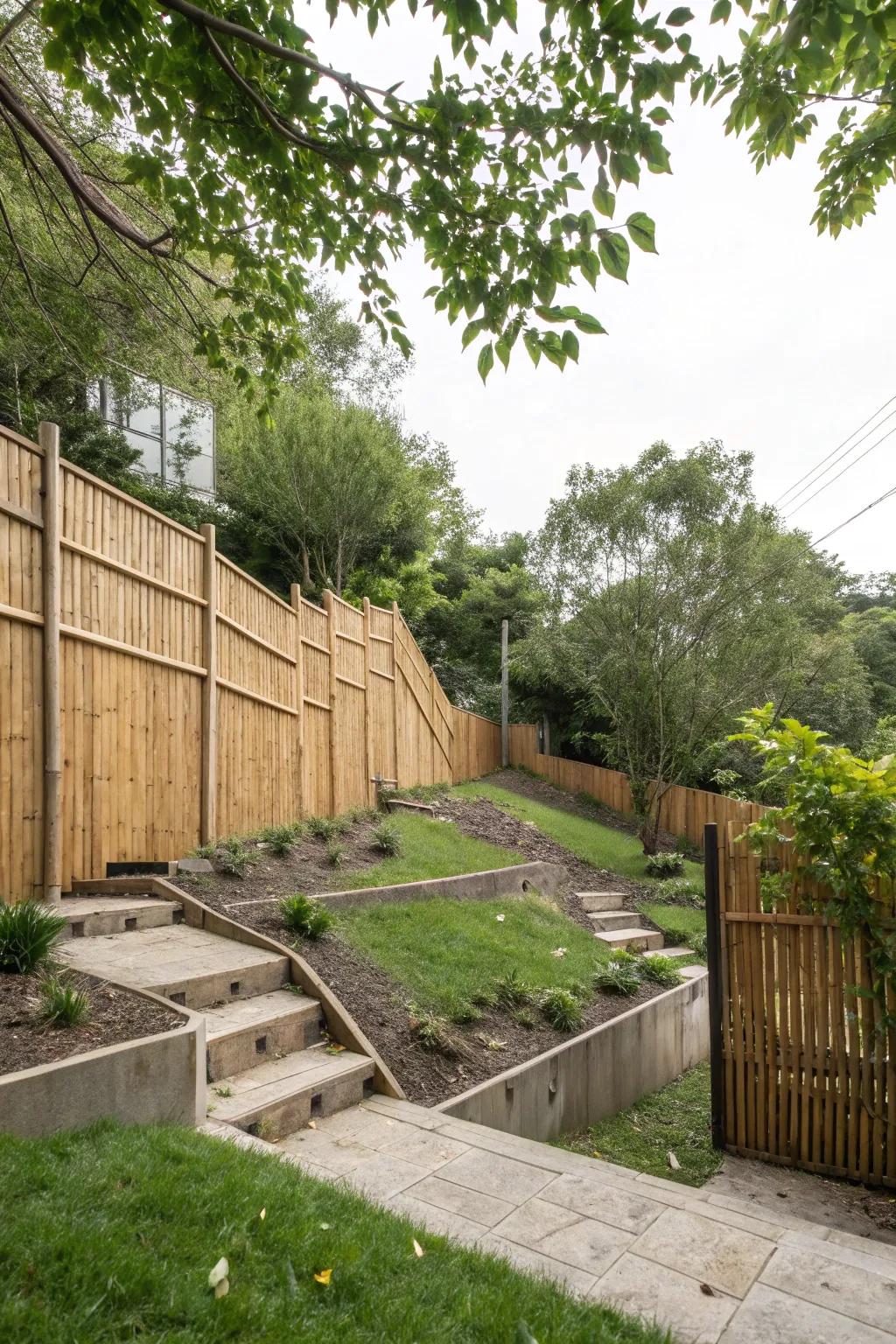 Enclosure panels offer seclusion and elegance.