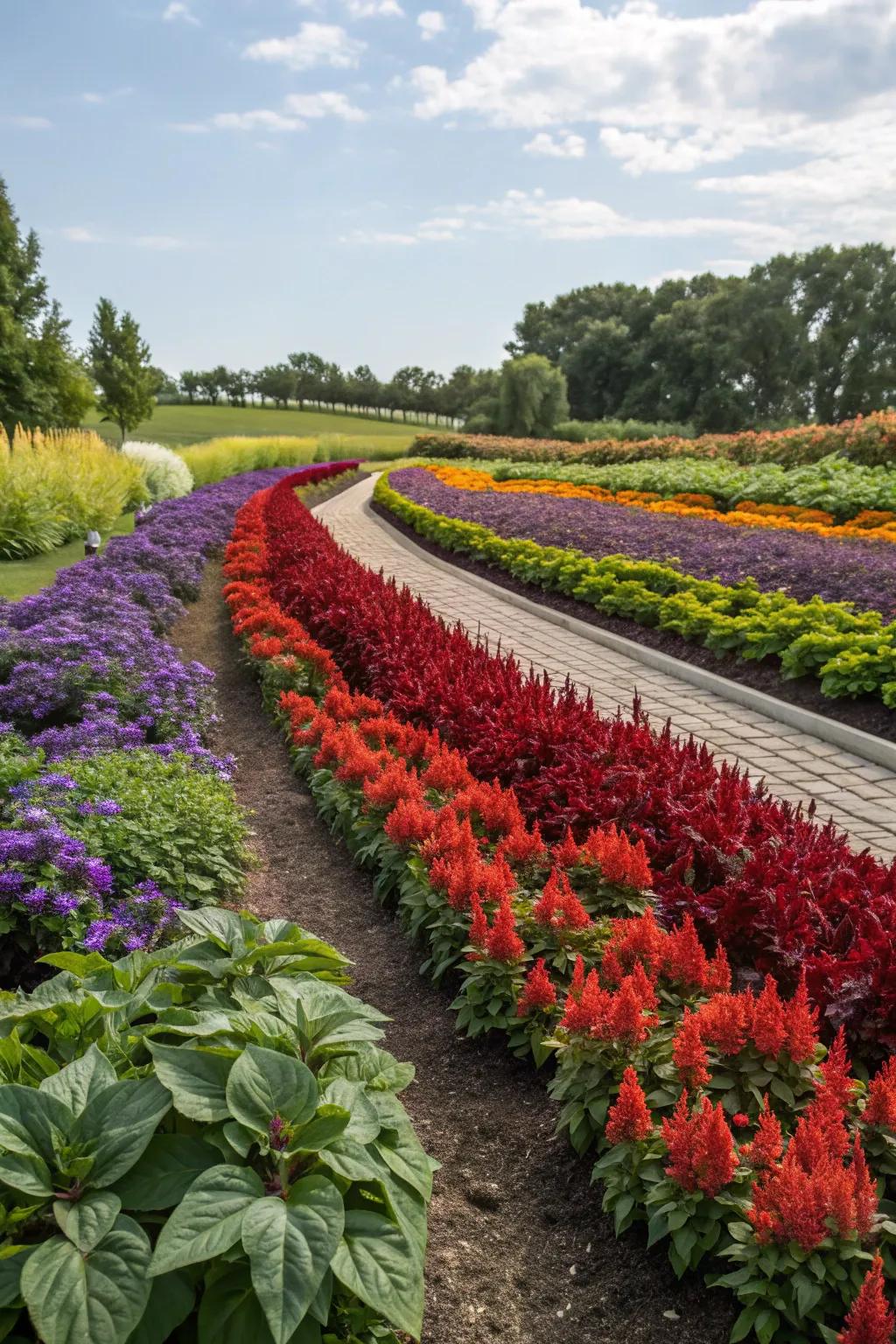 Color block planting brings a modern, artistic flair to garden beds.