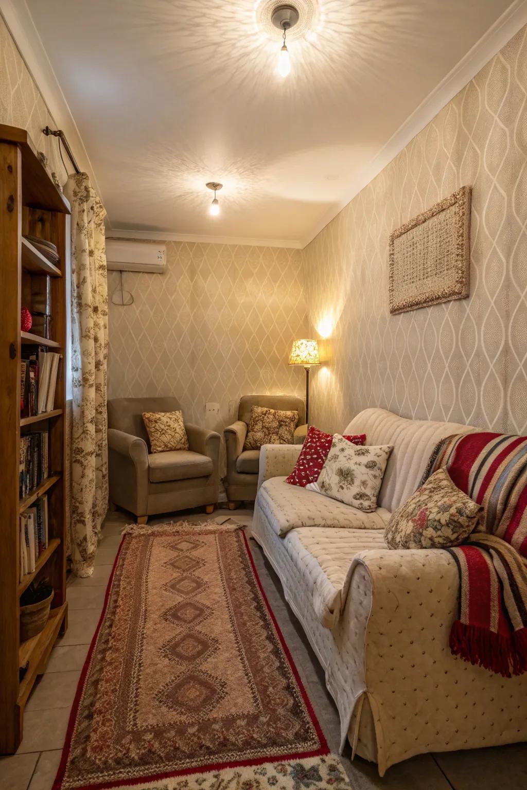 Textured fabrics enrich the depth and interest of your living room.