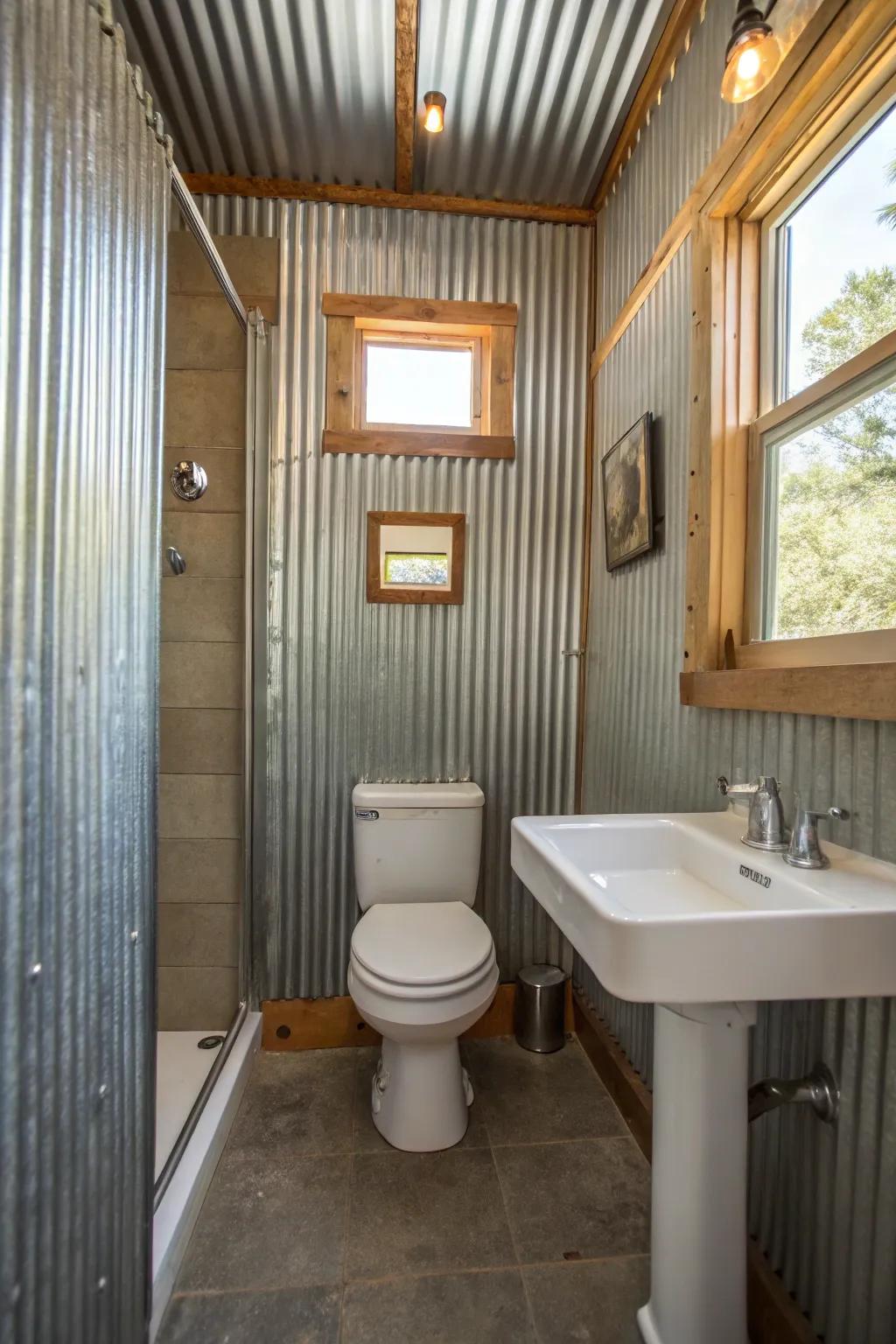 Industrial textures craft a distinctive aesthetic.