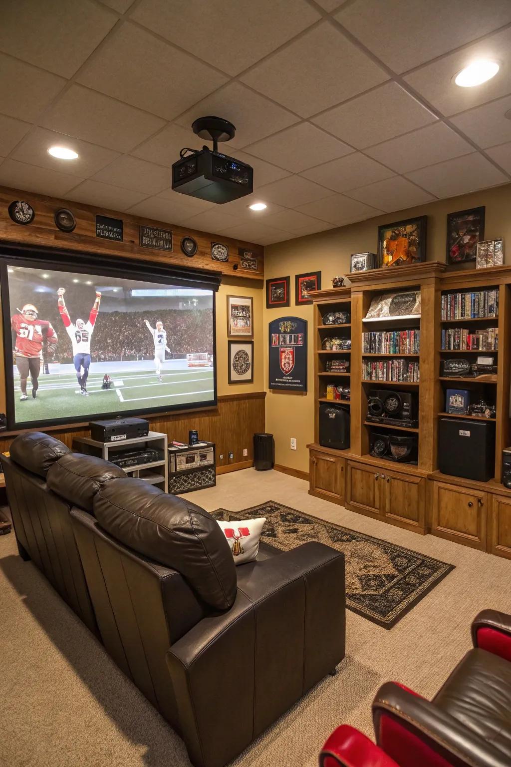 A projector system significantly enhances the entertainment experience.
