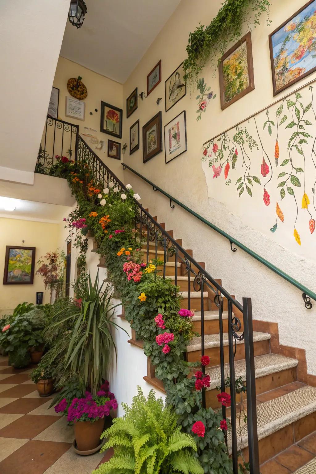 Decorative accents amplify the railing’s visual impact.