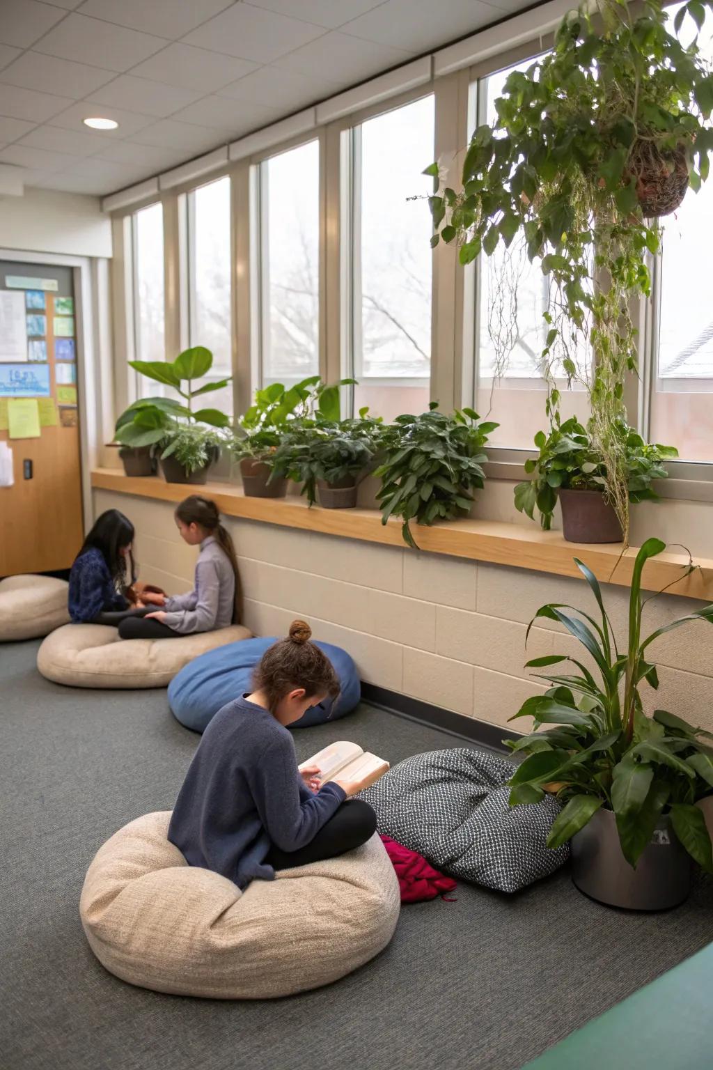 A quiet zone offers a serene escape in the classroom.