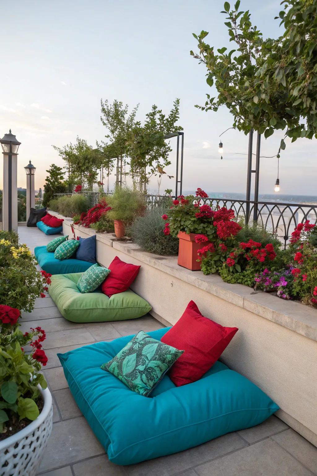 Bold pigments infuse character into terrace blueprints.