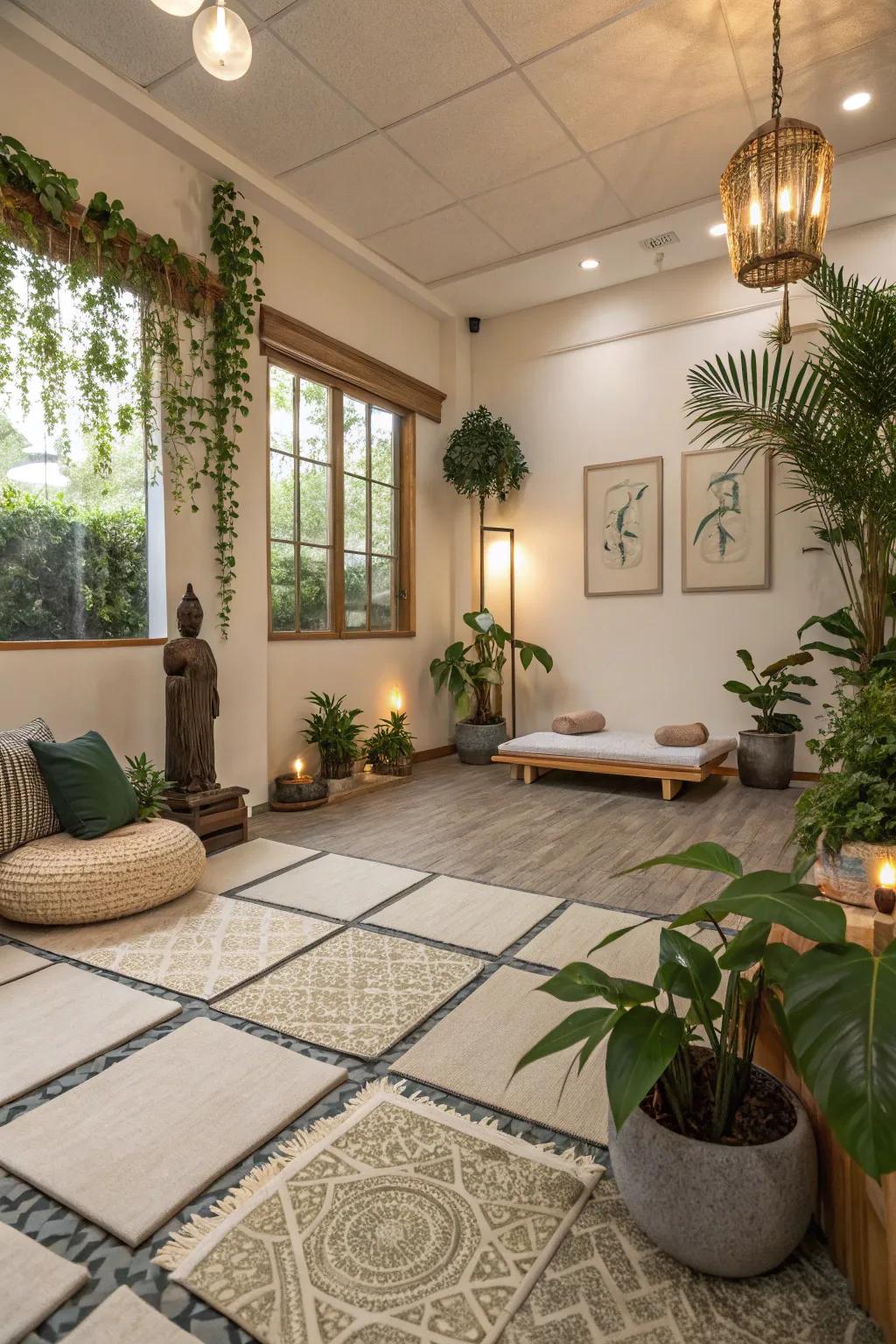Vegetation-inspired panels craft a harmonious bond with nature indoors.
