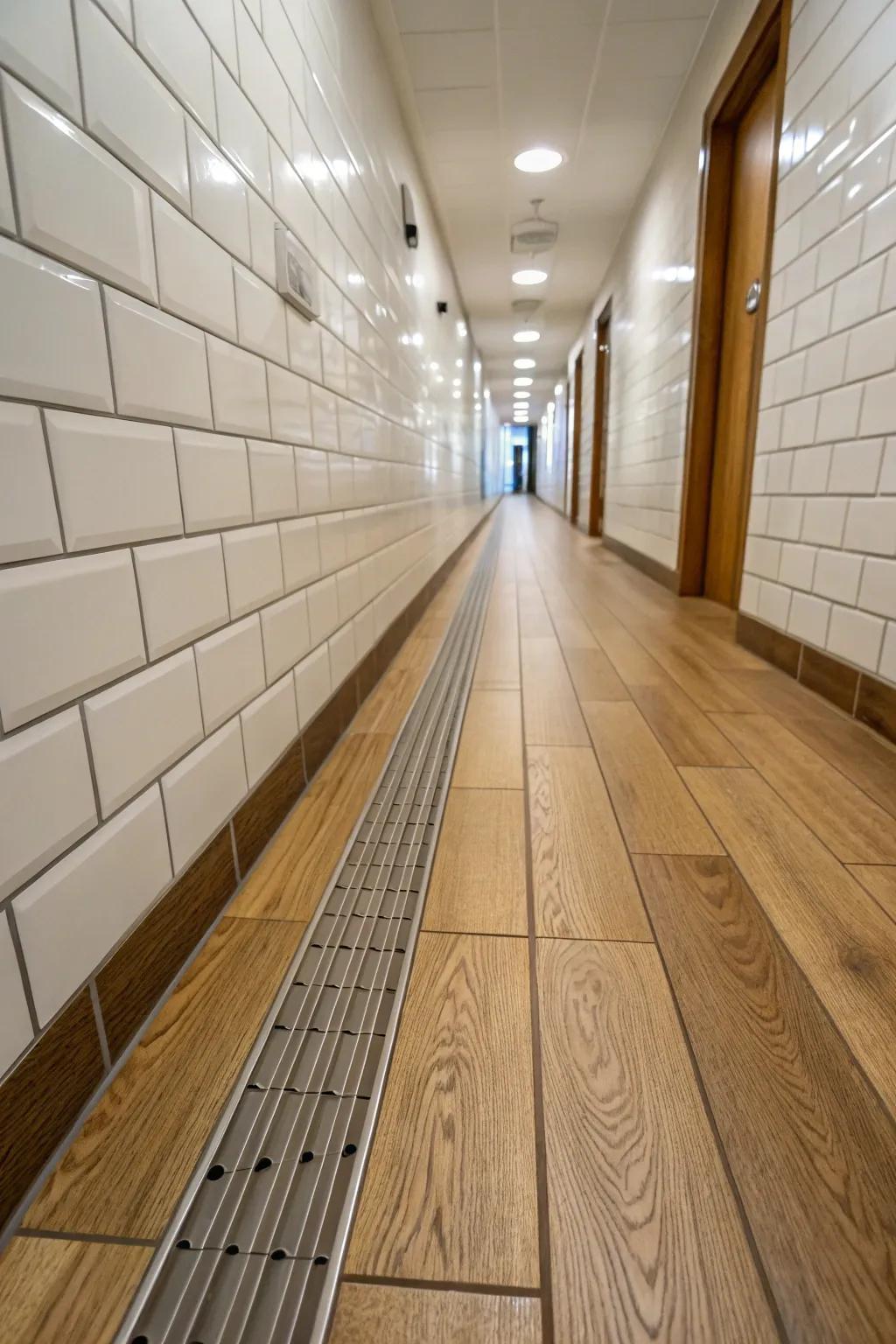 Realize polished junctions through T-Track arrangements.
