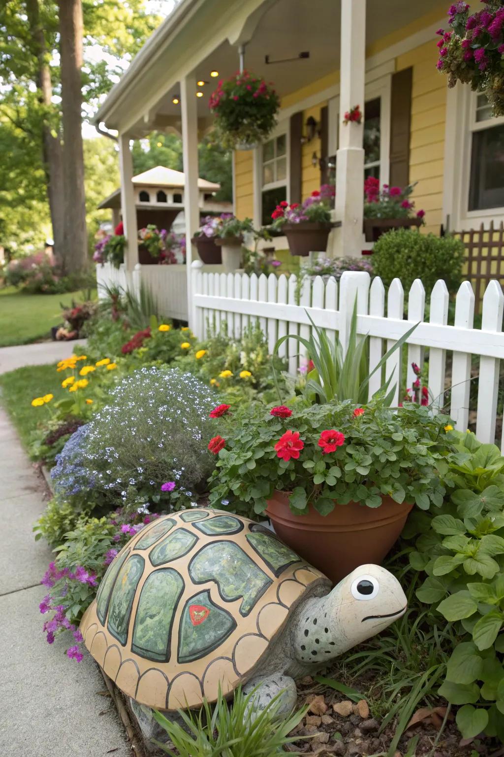 Whimsical garden artistry appends charm and individuality to your tropical backyard.