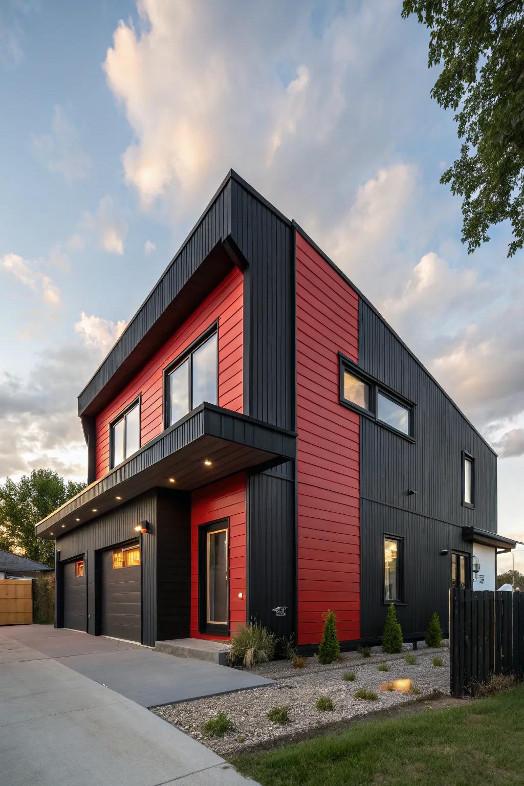 A daring, modern masterpiece in black and red.
