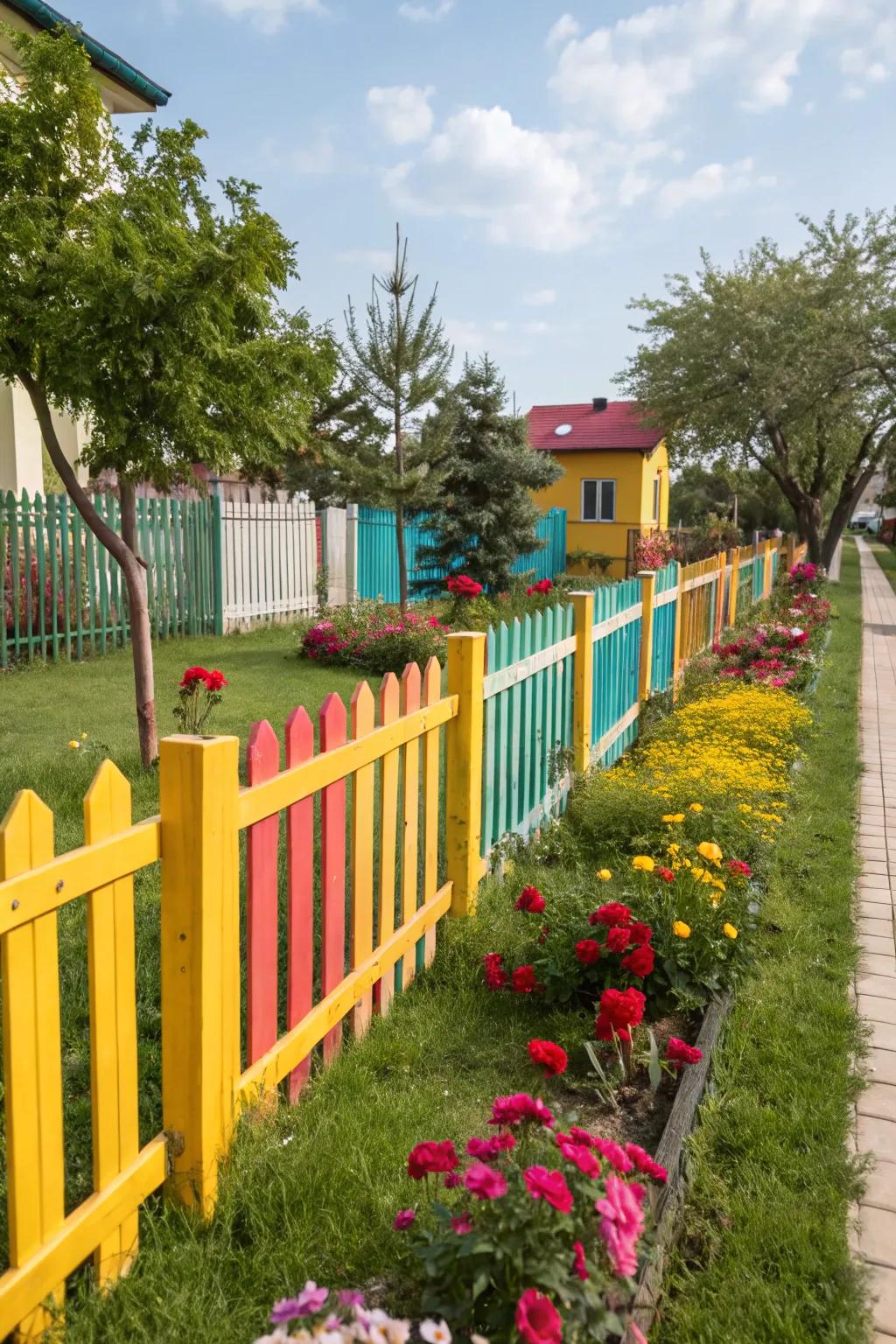 A pop of color can transform your fence into a focal point.