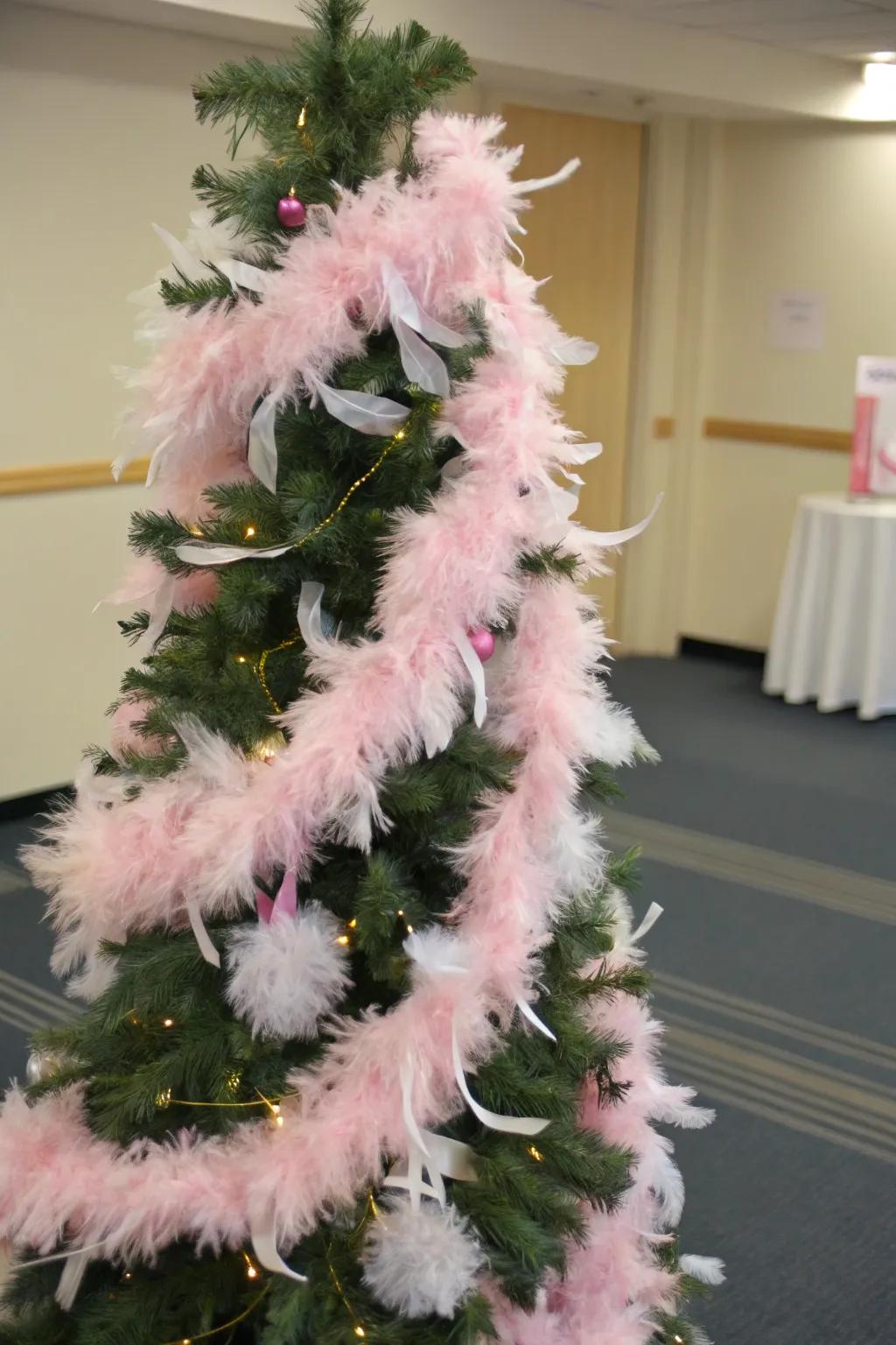 Feather boas add a whimsical and dreamy touch to your Valentine's tree.