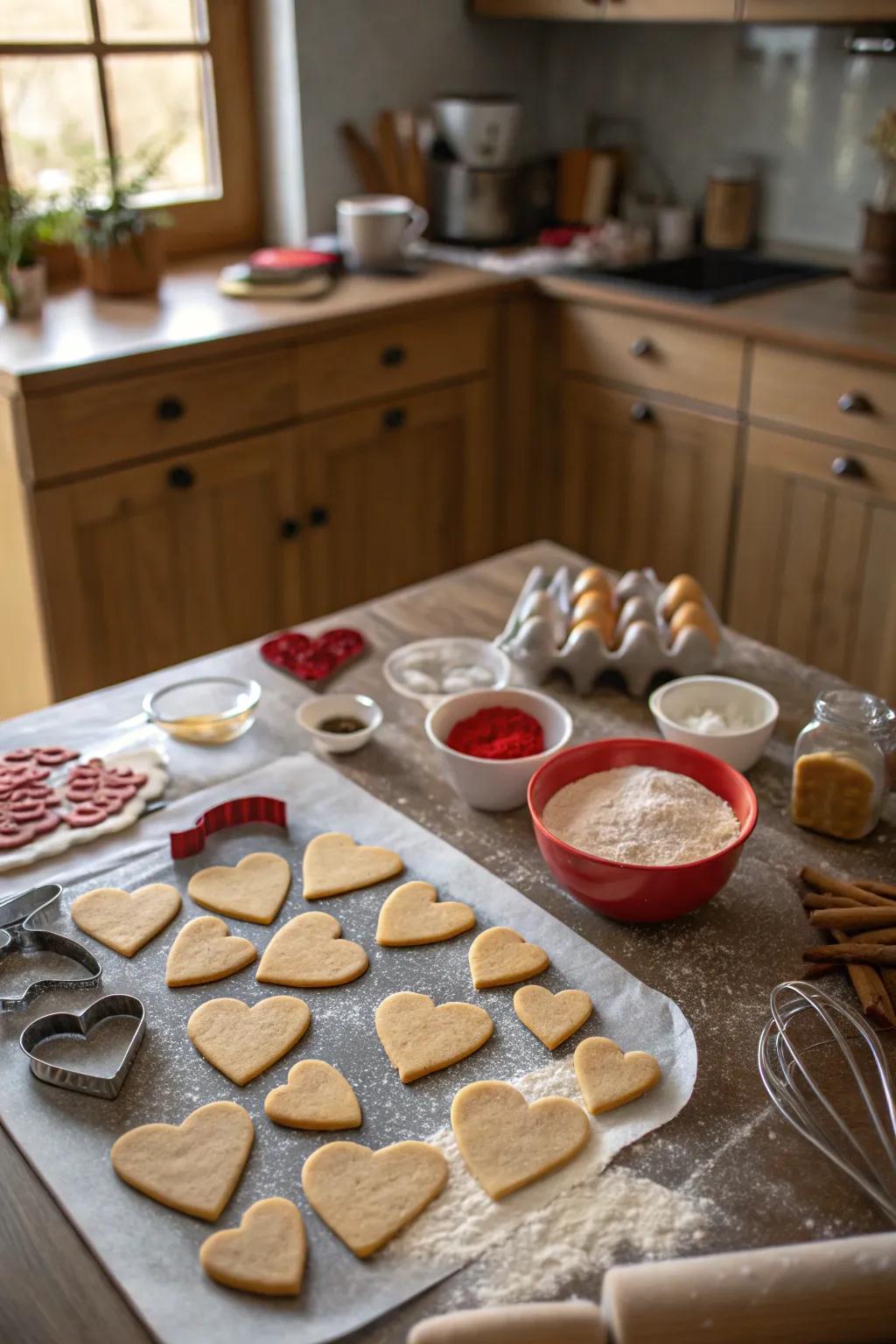 Bake affection using heart-shaped delicacies.
