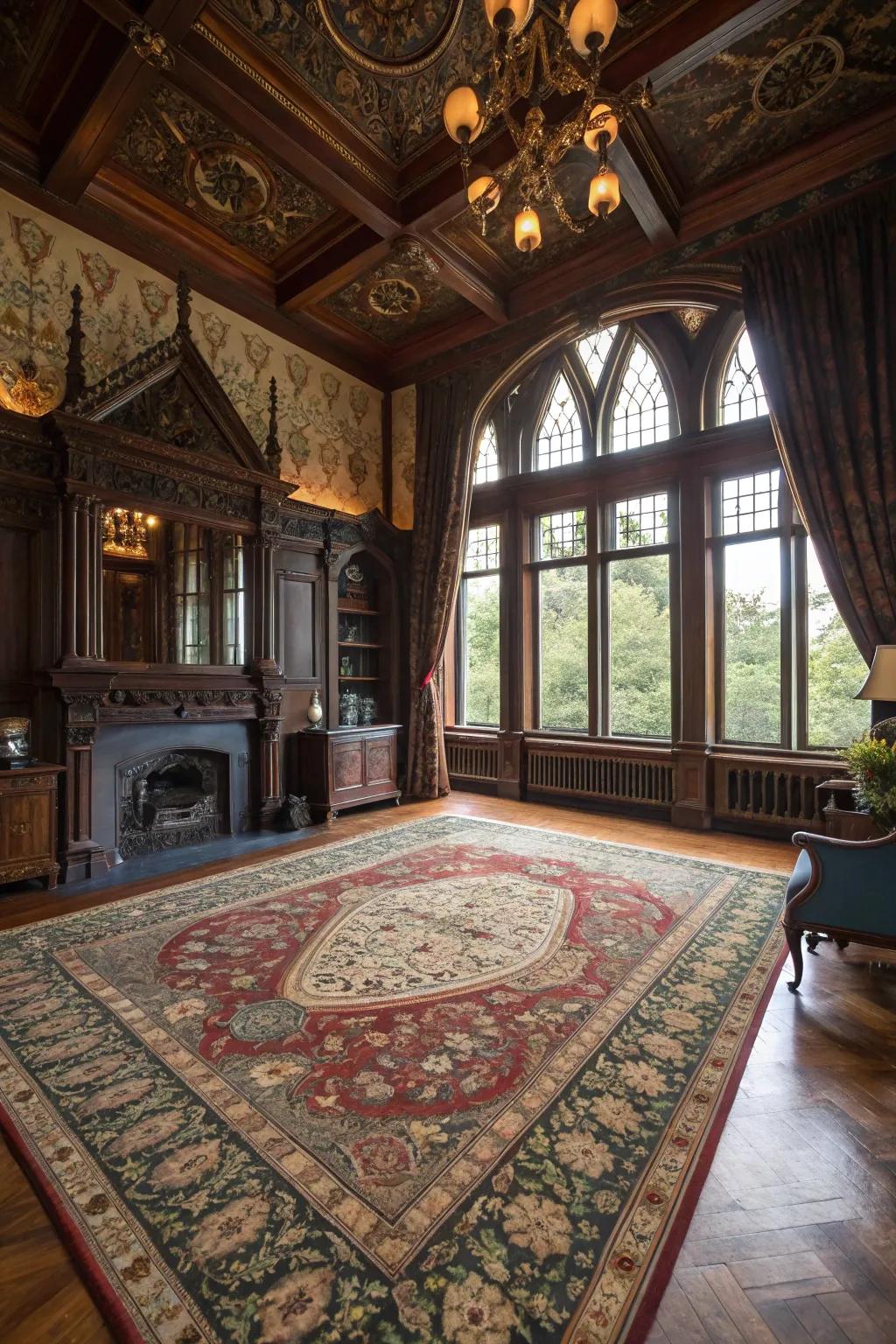 Decorative rugs inject texture and ease underfoot.