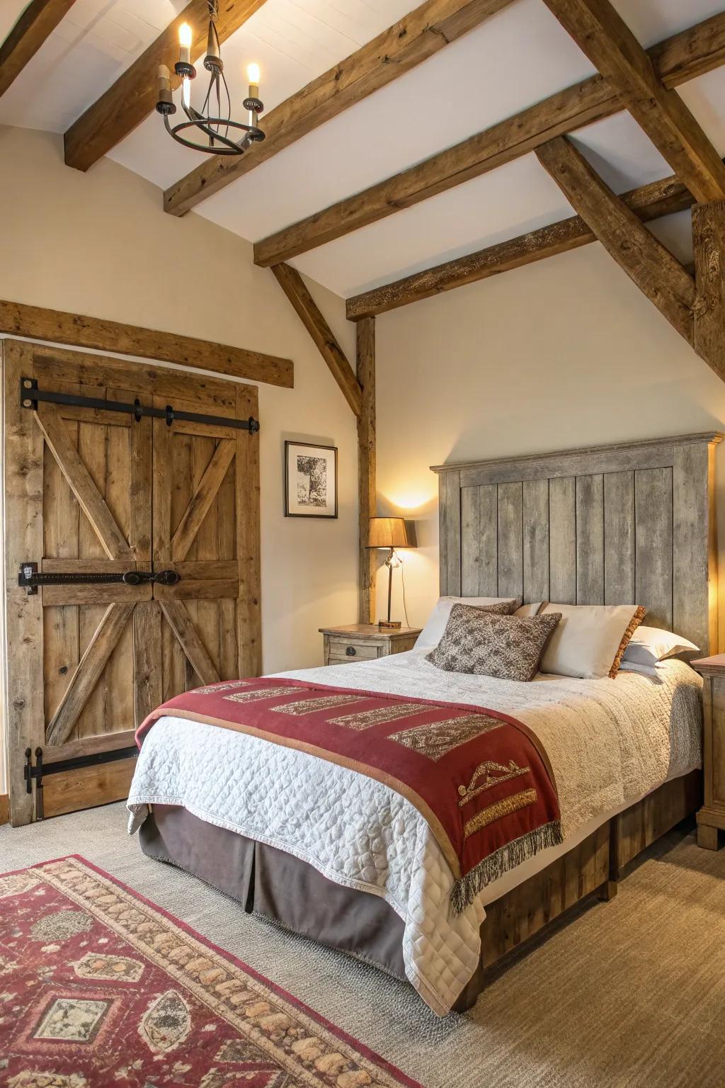 Unpolished woodland elements impart warmth and texture.